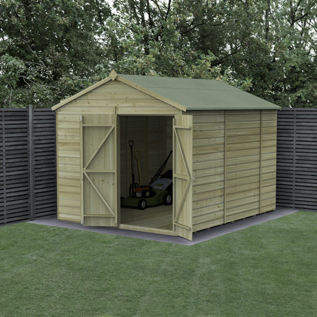 Forest Garden Beckwood 8×10 Apex Shed – No Windows – Double Door 5013053197370 2